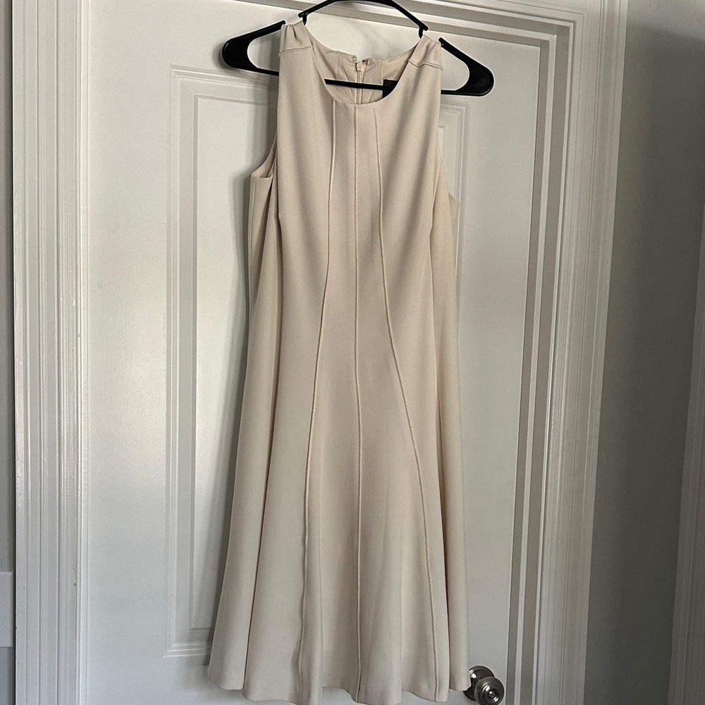 Adrianna Papell Elegant Cream Midi Dress